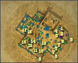 Oznaczenia na mapie: 1 - miejsce startu - [Misja 4.2] Fort Wingate - Hawkeyes Liberation cz.1 | Desperados 2 - Desperados 2: Coopers Revenge - poradnik do gry