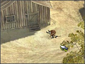 Zlikwiduj gostka patrolującego dalszą część muru (również musisz go uwieść), a następnie spróbuj wejść do środkowego budynku - [Misja 4.2] Fort Wingate - Hawkeyes Liberation cz.2 | Desperados 2 - Desperados 2: Coopers Revenge - poradnik do gry