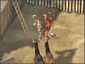 Analogicznie możesz postąpić z gostkiem pilnującym wejścia do dalszej części fortu (#1) - [Misja 4.2] Fort Wingate - Hawkeyes Liberation cz.6 | Desperados 2 - Desperados 2: Coopers Revenge - poradnik do gry