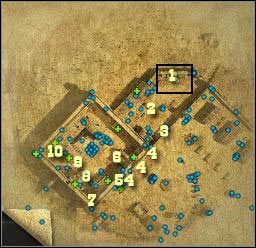 Oznaczenia na mapie: 1 - miejsce startu - [Misja 4.3] Fort Wingate - Headquarters cz.1 | Desperados 2 - Desperados 2: Coopers Revenge - poradnik do gry