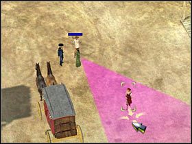 Równolegle dobrze byłoby zająć się gostkiem, który wychodzi co jakiś czas z budynku i kieruje się w stronę muru (#1) - [Misja 4.3] Fort Wingate - Headquarters cz.1 | Desperados 2 - Desperados 2: Coopers Revenge - poradnik do gry