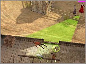 Ostatni dwaj przeciwnicy stoją przy wejściu do stodoły - [Misja 5.2] Santa Fe - The Bookkeeper cz.2 | Desperados 2 - Desperados 2: Coopers Revenge - poradnik do gry