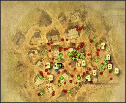 Oznaczenia na mapie: 1 - miejsce startu (bank) - [Misja 5.4] Santa Fe - The Abduction cz.1 | Desperados 2 - Desperados 2: Coopers Revenge - poradnik do gry