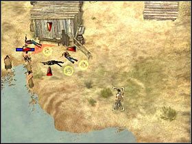 Teraz spróbuj załatwić pojedynczego gostka, który patroluje dolne wagony (#1) - [Misja 6.2] Sacred Mountain - The Way over the Pass cz.1 | Desperados 2 - Desperados 2: Coopers Revenge - poradnik do gry