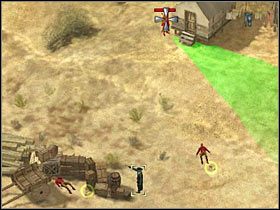 Na początek zajmiemy się gostkami stojącymi na lewo od zabitego snajpera - [Misja 6.3] Sacred Mountain - The Execution cz.4 | Desperados 2 - Desperados 2: Coopers Revenge - poradnik do gry