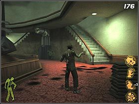 Wejdź po schodach na górę (#175) i pozbądź się następne grupy obrońców - The Ghoul of Your Dreams | Solucja Stubbs the Zombie in Rebel Without a Pulse - Stubbs the Zombie in Rebel Without a Pulse - poradnik do gry