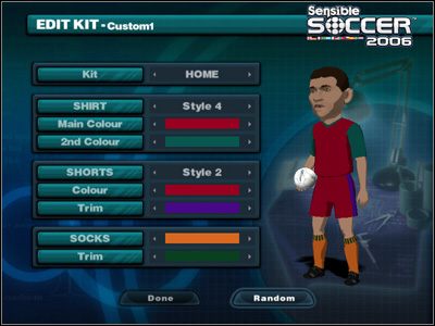 Ustalamy, w jakich strojach zagrają nasi. - Tworzenie drużyny | Edytor w Sensible Soccer 2006 - Sensible Soccer 2006 - poradnik do gry