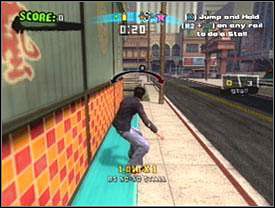 Skośnooki gość stoi przy koszach - Downtown #1 | Story mode | Tony Hawks American Wasteland - Tony Hawks American Wasteland - poradnik do gry