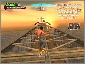 Zaczep spawacze który jest koło czerwonej rampy na 3 piętrze - Oli rig | Story mode | Tony Hawks American Wasteland - Tony Hawks American Wasteland - poradnik do gry