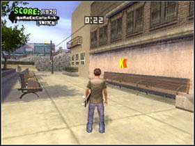 K - Nad ławką w wąskiej alei - Santa Cruz | Classic mode | Tony Hawks American Wasteland - Tony Hawks American Wasteland - poradnik do gry