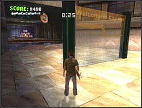 Naprzeciw schodów z wyjazdem z centrum, na dworze - The Mall | Classic mode | Tony Hawks American Wasteland - Tony Hawks American Wasteland - poradnik do gry