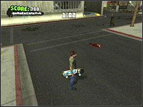 Naprzeciw wbitego w ścianie spychu - Ruins cd. | Classic mode | Tony Hawks American Wasteland - Tony Hawks American Wasteland - poradnik do gry