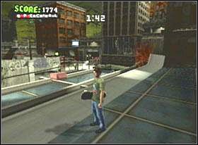 Zeskocz za dachu wieżowca na szklany daszek - Ruins cd. | Classic mode | Tony Hawks American Wasteland - Tony Hawks American Wasteland - poradnik do gry