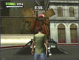 Nad rampą zrobioną z samochodu - Ruins cd. | Classic mode | Tony Hawks American Wasteland - Tony Hawks American Wasteland - poradnik do gry