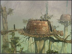 Udaj się do chaty poławiacza piaskowych płastug (1, 4, 6, i dalej po chodniku), okrąż ją aż dotrzesz do urządzenia, służącego do połowów, po czym zejdź na dół po znajdującej się obok drabince - WIOSKA MOLGRAVEÓW cz.1 | Paradise - Paradise - poradnik do gry