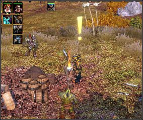 Udaj się teraz do obozu Black Fangs gdzie stoi Chieftain Kor - The Shadow Ring | Ur the Patriarch - Spellforce 2: Czas Mrocznych Wojen - poradnik do gry