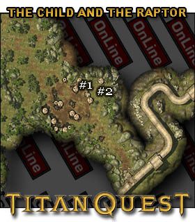 Będąc na terenie wioski Guanzhong (Village Guanzhong), spotkasz kobietę [#1] imieniem Chang Er, która poprosi Cię o ocalenie dziecka ze szponów Jungle Raptor - [Side Quests] GREAT WALL | Solucja Titan Quest - Titan Quest - poradnik do gry