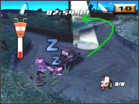 Wystrzegaj się dziewiczego kręgu światła, aby następnie popędzić na północ (9) - [Minigry] Przewracanie traktorów - Poziom 2 | Auta - Auta - poradnik do gry