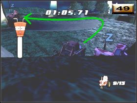 Nie czekając zbyt długo kontynuuj jazdę (48) trafiając do jeszcze jednej wyrwy - [Minigry] Przewracanie traktorów - Poziom 6 | Auta - Auta - poradnik do gry