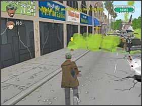 Docelowo będziesz musiał obiec (z lewej strony) największy z meteorytów (#1) - Deszcz meteorów (1) | Etap 4 | Bad Day LA - Bad Day L.A. - poradnik do gry