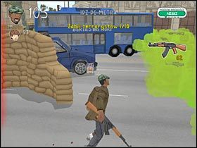 Sukcesywnie posuwaj się w stronę wejścia do metra, likwidując przy tym napotykanych terrorystów (#1) - Deszcz meteorów (3) | Etap 4 | Bad Day LA - Bad Day L.A. - poradnik do gry