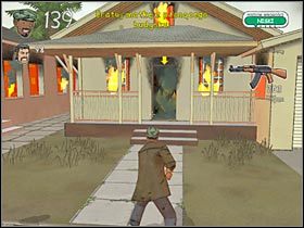 Zwróć uwagę na to, iż w każdym z płonącym domów nie możesz pozostawać w nieskończoność - Pożar (2) | Etap 5 | Bad Day LA - Bad Day L.A. - poradnik do gry