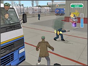 Zanim zdecydujesz się ruszyć dalej, odszukaj niewielką wieżę zbudowaną ze skrzyń - Lotnisko (1) | Etap 6 | Bad Day LA - Bad Day L.A. - poradnik do gry