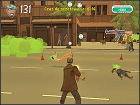 W przypadku likwidacji większych grup potworów możesz posłużyć się karabinem maszynowym, koktajlami Mołotowa (#1) lub wyrzutnią rakiet (#2) - Etap 10 -FINAŁ - Bomba Zombie | Finał | Bad Day LA - Bad Day L.A. - poradnik do gry