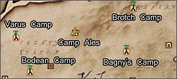 Na twojej mapie pojawią się 4 nowe znaczniki, oznaczające miejsca przebywania pozostałych oddziałów: Varus Camp, Bodean Camp, Dagnys Camp oraz Brotch Camp - Oblivion: Repairing the Orrery - The Elder Scrolls IV: Oblivion - poradnik do gry