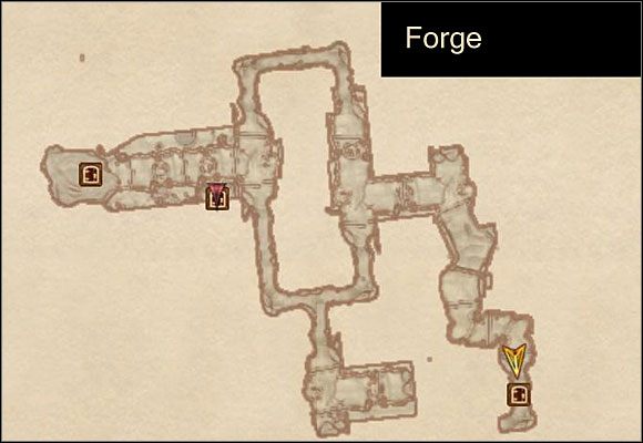 Aby dostać się do drzwi oznaczonych na mapie, musisz wpierw dostać się na wyższy poziom kopalni - Oblivion: Mehrunes Razor (1) - The Elder Scrolls IV: Oblivion - poradnik do gry