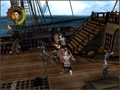 Jest to pierwsza misja, w której będziesz mógł użyć Supper Heavy Attack, jednak szkoda marnować na niego amunicji, szczególnie w przypadku Willa - The Bigger the Boat... | Misje - Pirates of the Caribbean: The Legend of Jack Sparrow - poradnik do gry