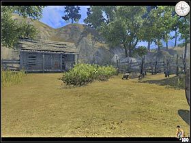 Spróbuj podkraść się do wejścia prowadzącego do tej chatki - Część pierwsza (2) | Epizod I | Call of Juarez - Call of Juarez - poradnik do gry