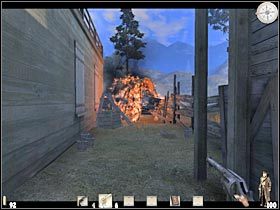 Podpalenie wozu spowodowało niestety, iż nie będziesz mógł przejść dalej - Część druga (1) | Epizod III | Call of Juarez - Call of Juarez - poradnik do gry