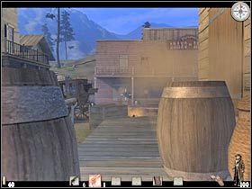 Co najmniej jeden z wrogów (tych przy wozie) pozostawi po sobie strzelbę, którą powinieneś oczywiście podnieść - Część druga (2) | Epizod III | Call of Juarez - Call of Juarez - poradnik do gry