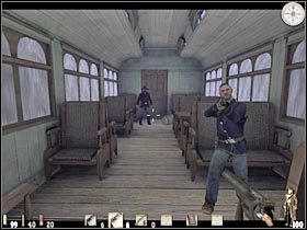 Po odzyskaniu kontroli nad główną postacią podnieś leżącą na ziemi beczkę z TNT (#1) - Część druga (2) | Epizod VI | Call of Juarez - Call of Juarez - poradnik do gry