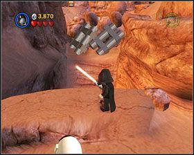 Na samym początku etapu znajdź przejście pokazane obok - Episode IV - Through the Jundland Wastes | Freeplay Mode - LEGO Star Wars II: The Original Trilogy - poradnik do gry