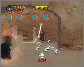 Po wyjściu z Kantyny powinieneś napotkać drzwi otwierane przez Łowców Nagród - Episode IV - Mos Eisley Spaceport | Freeplay Mode - LEGO Star Wars II: The Original Trilogy - poradnik do gry