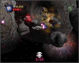 W jednej z asteroid w pierwszej części drugiej sekcji (tj - Episode V - Falcon Flight | Freeplay Mode - LEGO Star Wars II: The Original Trilogy - poradnik do gry