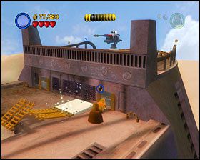 Pod koniec etapu wejdź w tunel używając małej postaci - Episode VI - The Great Pit of Carkoon | Freeplay Mode - LEGO Star Wars II: The Original Trilogy - poradnik do gry