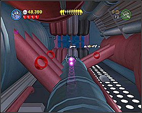Za pomocą torped zniszcz 3 fioletowe wieżyczki strzelnicze - Episode VI - Into the Death Star | Freeplay Mode - LEGO Star Wars II: The Original Trilogy - poradnik do gry