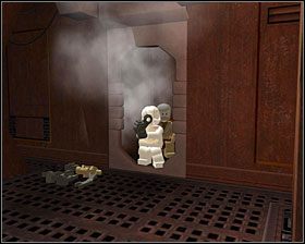W ostatnim pomieszczeniu w Sandcrawlerze, tym w którym jako Obi-Wan niszczyłeś Mocą wsporniki, zniszcz beczki po prawej - Ben stoi za nimi. - Bounty Hunter Missions | Bonusy - LEGO Star Wars II: The Original Trilogy - poradnik do gry
