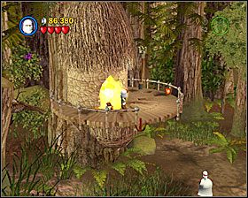 Gdy będziesz już na ziemi, zniszcz fioletową skrzynię po lewej i zmontuj tarczę - Episode VI - The Battle of Endor | Freeplay Mode - LEGO Star Wars II: The Original Trilogy - poradnik do gry