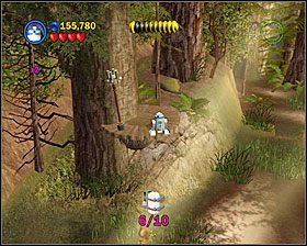 Po przejściu przez dwie bramy użyj tunelu (jest za krzakami) dla małej postaci, po czym jako R2 doleć do Minikita - Episode VI - The Battle of Endor | Freeplay Mode - LEGO Star Wars II: The Original Trilogy - poradnik do gry