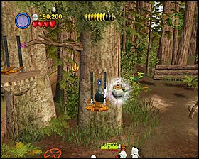 Na dużej polanie z bunkrem zniszcz fioletowe skrzynie i zrób z ich pozostałości kołowrót - Episode VI - The Battle of Endor | Freeplay Mode - LEGO Star Wars II: The Original Trilogy - poradnik do gry