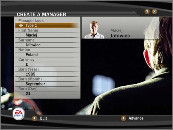 Kolejnym krokiem jaki uczynimy, będzie wybór rejonu, w którym będziemy rozwijali naszą karierę - Początki | Tryb menedżerski FIFA 07 - FIFA 07 - poradnik do gry