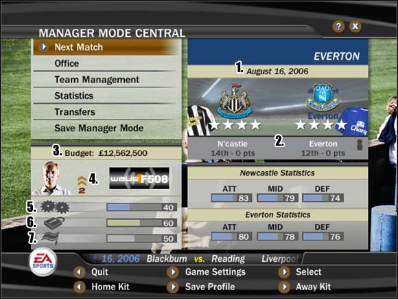 1 - Wewnątrz klubu | Tryb menedżerski FIFA 07 - FIFA 07 - poradnik do gry