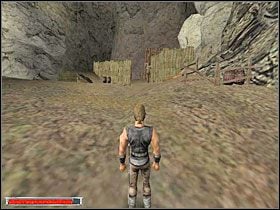 Teraz powinieneś się znajdować mniej więcej w miejscu zaznaczonym na mapie z lewej zielonym iksem, celem jest kopalnia zaznaczona czerwonym iksem - Witamy w Koloni (7) | Rozdział 1 | Gothic - Gothic - poradnik do gry