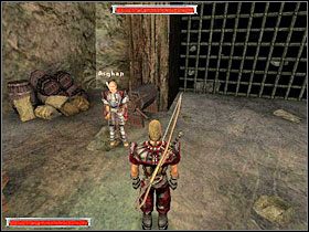 Na samym dole znajdziesz Węża (obrazek z lewej) posiada on sporą ilość rudy, którą chętnie wymieni na wszystko co ci jest nie potrzebne - Gniazdo Pełzaczy (3) | Rozdział 2 | Gothic - Gothic - poradnik do gry