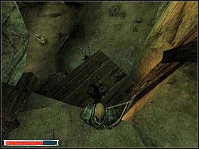 Teraz powinieneś się znajdować mniej więcej w miejscu z obrazka po lewo - Xardas (3) | Rozdział 4 | Gothic - Gothic - poradnik do gry