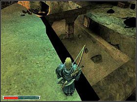 Na dzień dobry spotkasz Opiekuna (obrazek z lewej) i kilku strażników świątynnych, rozwalasz wszystkich i skręcasz w pierwsze drzwi po prawej - Strażnicy portalu (5) | Rozdział 5 | Gothic - Gothic - poradnik do gry